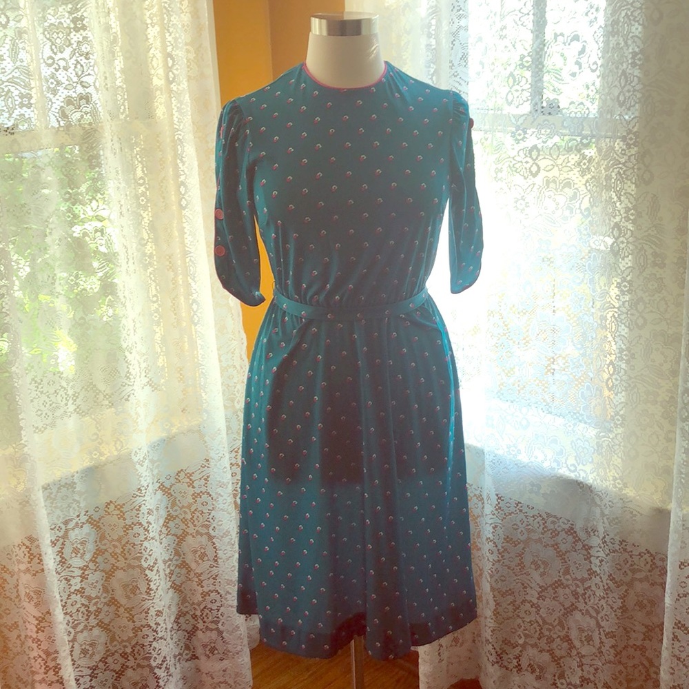 Button Shoulder Dress - Vintage 80’s 🌼 Size 14